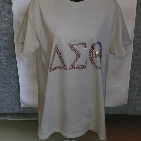 Delta Sigma Theta Custom Rhinestone design T shirts - Picture 2 of 6